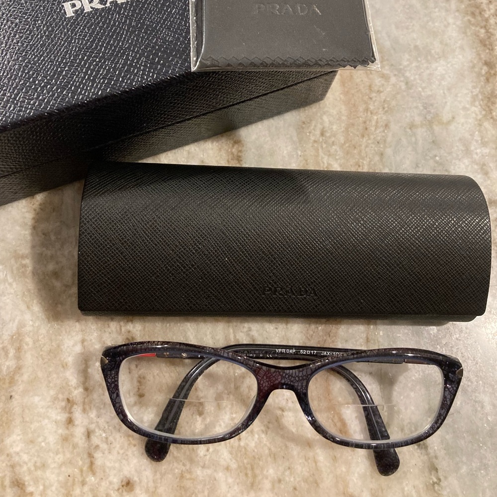 Excellent Prada glasses frame, model VPR04P JAX101, with case, box, cloth